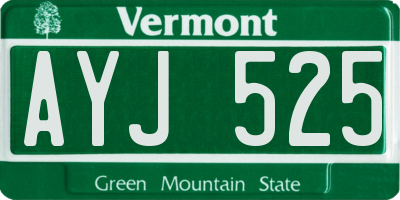 VT license plate AYJ525
