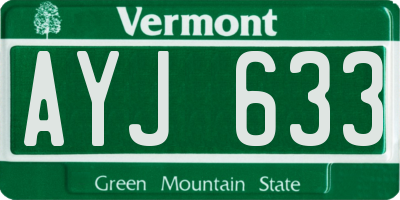 VT license plate AYJ633