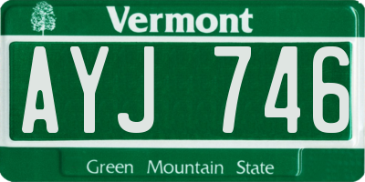 VT license plate AYJ746