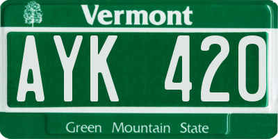 VT license plate AYK420