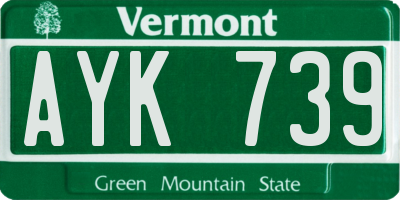 VT license plate AYK739