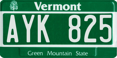 VT license plate AYK825