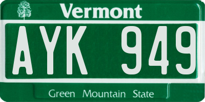 VT license plate AYK949
