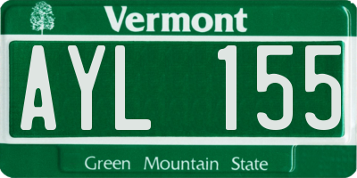 VT license plate AYL155
