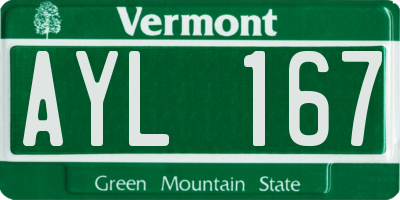 VT license plate AYL167