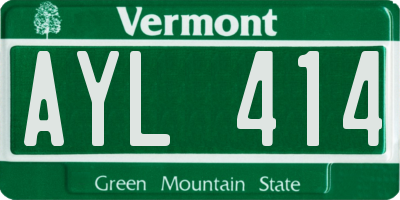 VT license plate AYL414