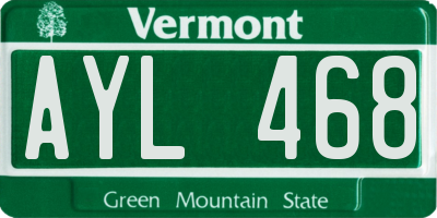 VT license plate AYL468