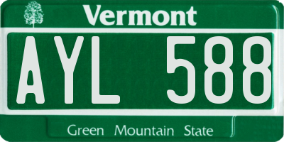 VT license plate AYL588