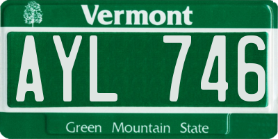 VT license plate AYL746