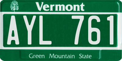 VT license plate AYL761