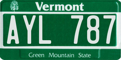 VT license plate AYL787
