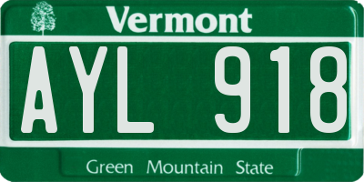VT license plate AYL918