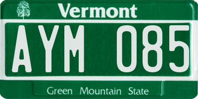 VT license plate AYM085