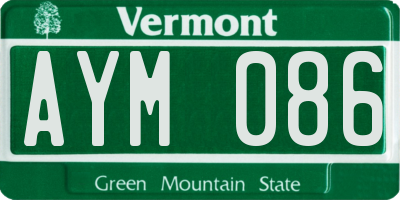 VT license plate AYM086