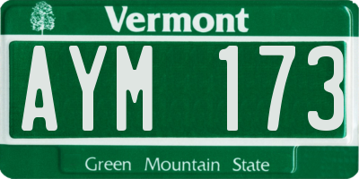 VT license plate AYM173