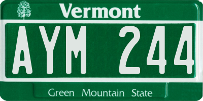 VT license plate AYM244