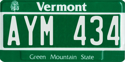 VT license plate AYM434