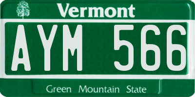 VT license plate AYM566
