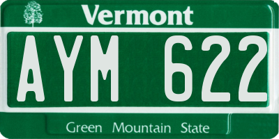 VT license plate AYM622