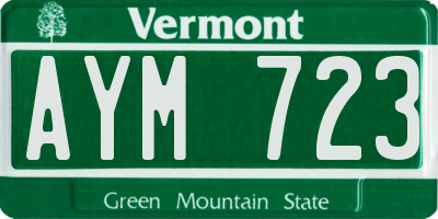 VT license plate AYM723