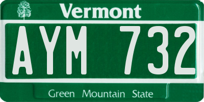 VT license plate AYM732