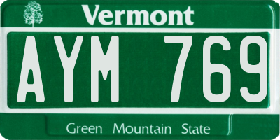 VT license plate AYM769