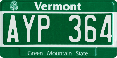 VT license plate AYP364