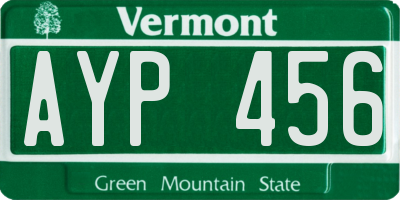 VT license plate AYP456