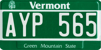 VT license plate AYP565