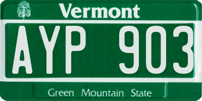 VT license plate AYP903