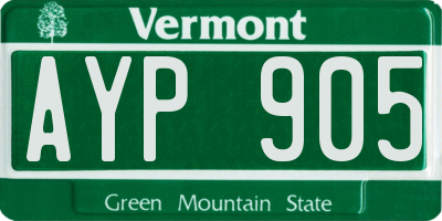 VT license plate AYP905