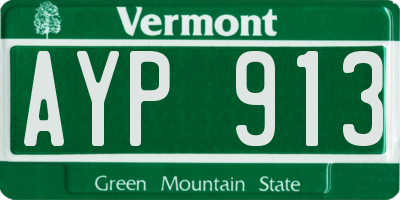 VT license plate AYP913