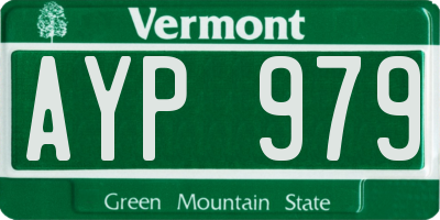 VT license plate AYP979