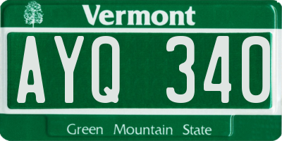 VT license plate AYQ340
