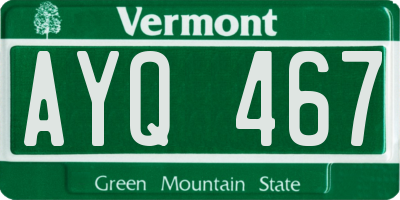 VT license plate AYQ467