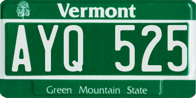 VT license plate AYQ525