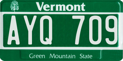 VT license plate AYQ709