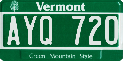 VT license plate AYQ720