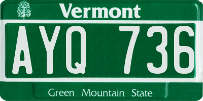 VT license plate AYQ736