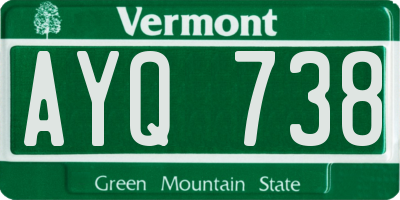 VT license plate AYQ738