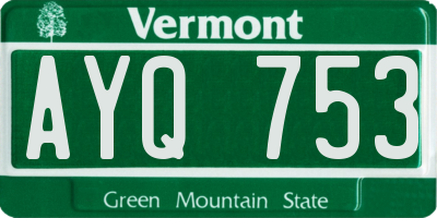 VT license plate AYQ753