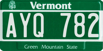VT license plate AYQ782