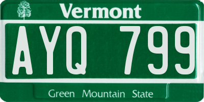 VT license plate AYQ799