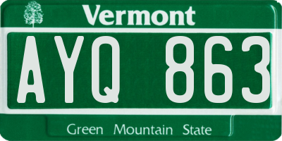 VT license plate AYQ863