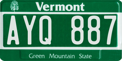 VT license plate AYQ887