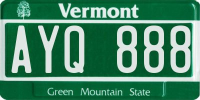 VT license plate AYQ888
