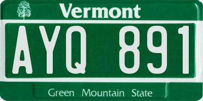 VT license plate AYQ891