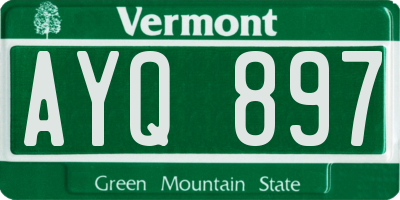 VT license plate AYQ897