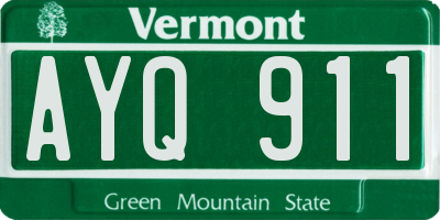 VT license plate AYQ911