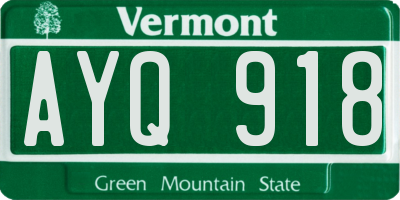 VT license plate AYQ918